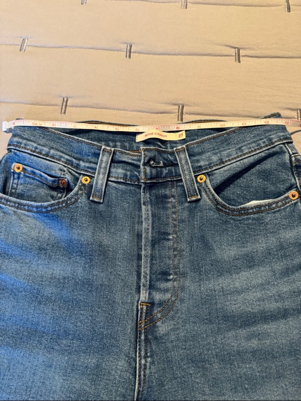 Levi's Medium Blue Straight-Leg Denim Jeans - Picture 4 of 10